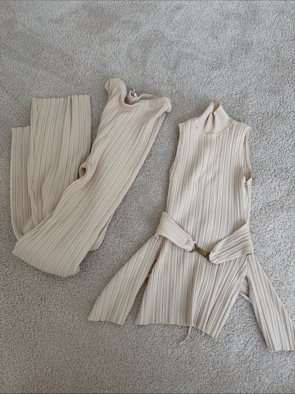 Meshki Ribbed set in Cream - Picture 1 of 5